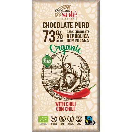 BIO hořká čokoláda s chilli SOLÉ 100 g
