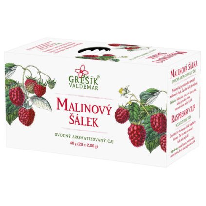 Malinový šálek ovocný porcovaný čaj 40g GREŠÍK