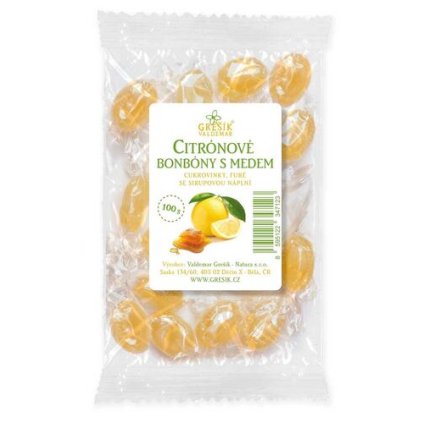 Citrónové bonbóny s medem 100g GREŠÍK