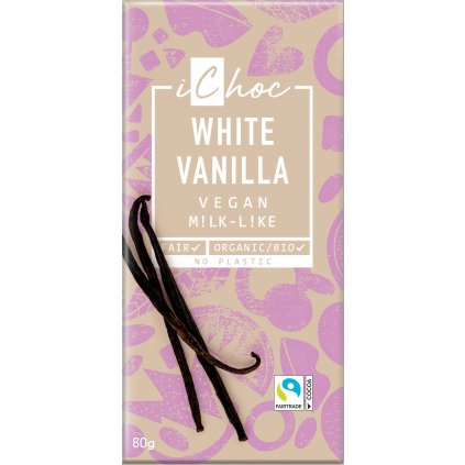 BIO vegan bílá čokoláda s vanilkou iChoc 80 g