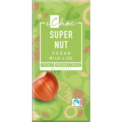 Bio vegan čokoláda s oříšky 80 g iChoc