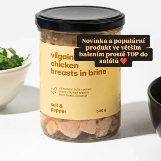 🔥 NOVINKA NA JEZTOMARKETU 🔥 Vilgain Kuřecí prsa v nálevu – se solí a pepřem (500 g) Rychlá, čistá a funkční bílkovina bez...