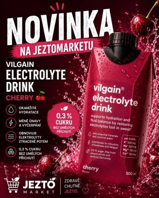 💦 NOVINKA NA JEZTO MARKETU! 🍒 Nově u nás najdete Electrolyte Drink Cherry ⚡💧 Osvěžující elektrolytový nápoj s kokosovou...
