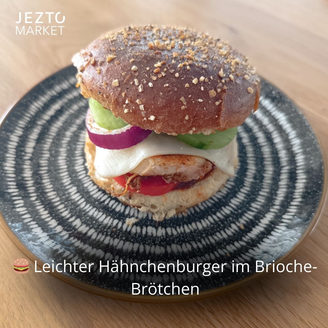 Leichter Hähnchenburger im Brioche-Brötchen🍔
