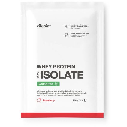 Vilgain Grass-Fed Whey Protein Isolate jahoda 30 g