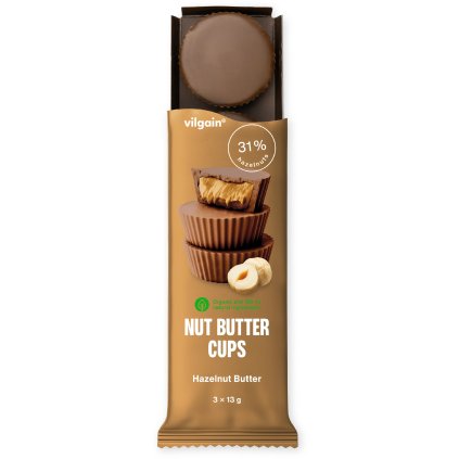 Vilgain Nut Butter Cups BIO lískooříškové máslo 39 g (3 x 13 g)