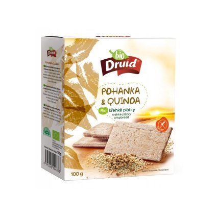 BIO Křehké plátky pohanka a quinoa DRUID 100g