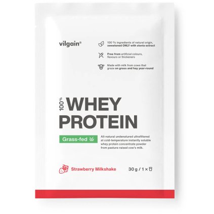Vilgain Grass-Fed Whey Protein jahodový milkshake 30g