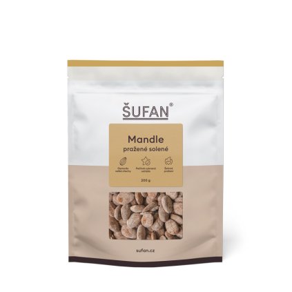 Mandle pražené solené Španělsko 200 g Šufan