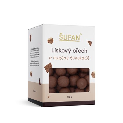 Lískový ořech v mléčné čokoládě 170 g Šufan
