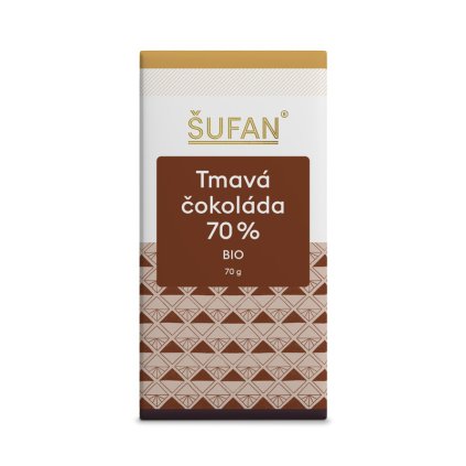 BIO Tmavá čokoláda 70% 70 g Šufan