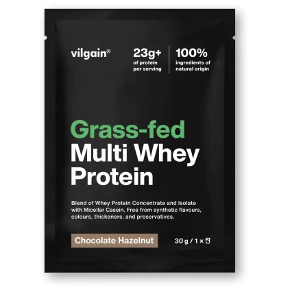 Vilgain Grass-Fed Multi Whey Protein - Čokoláda a lískový oříšek 30g
