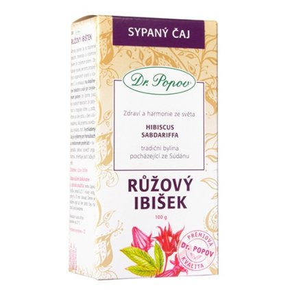 Růžový ibišek, bylinný čaj, 100 g Dr. Popov
