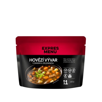 Hovězí vývar s masem a zeleninou 330g Expres Menu