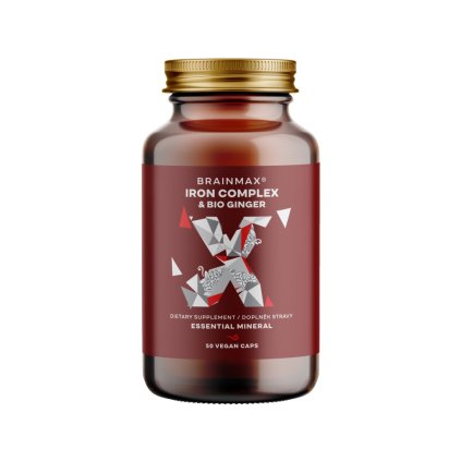 BrainMax Iron Complex, železo bisglycinát, 25 mg, 50 rostlinných kapslí