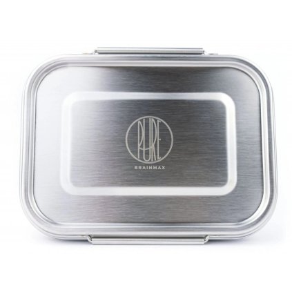 BrainMax Pure® Nerezový svačinový box se sponou, 1,6 l