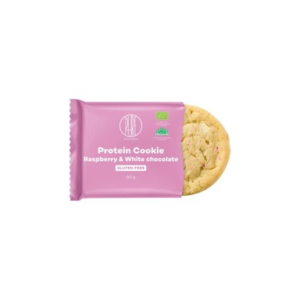 BrainMax Pure® Protein Cookie, Raspberry & White chocolate, BIO, 60 g
