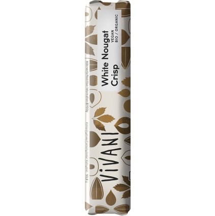 Bio vegan bílý nugát tyčinka s oříšky 35 g VIVANI