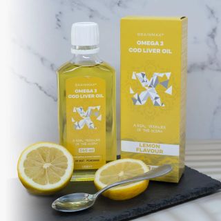 BrainMax Omega 3 z tresčích jater (Island) – citron 🍋 Prémiový olej z divokých tresek z čistých islandských vod ✅ 🥄 V 1...