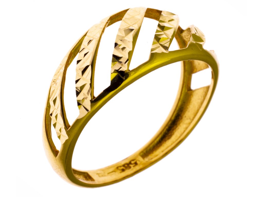 Prsten ze žlutého zlata F036
