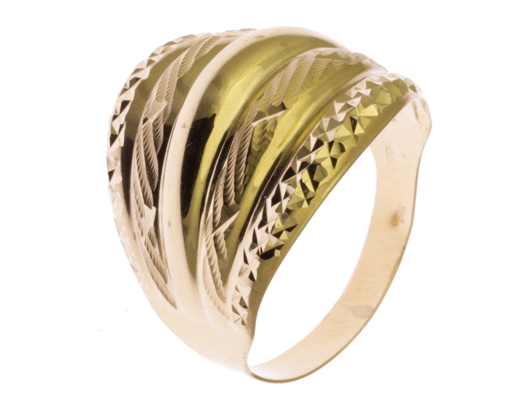 Prsten ze žlutého zlata F028