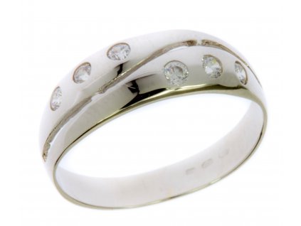 Prsten z bílého zlata se zirkony G592
