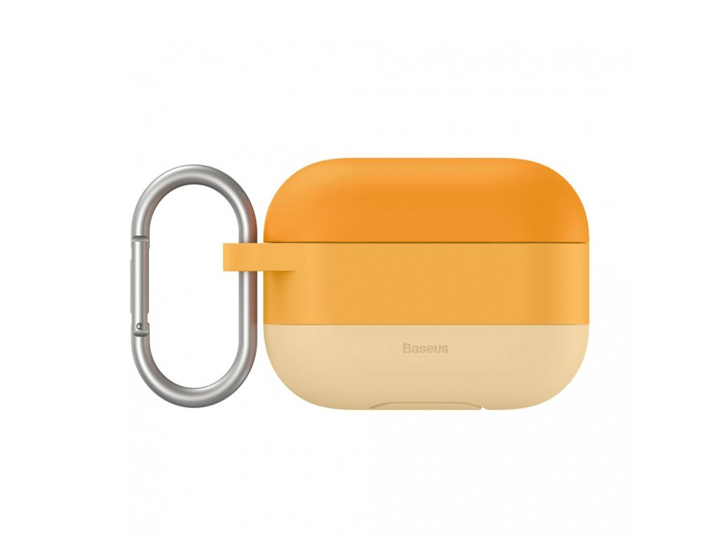 Baseus silikonové pouzdro s karabinou pro Apple AirPods PRO colored orange WIAPPOD-E07