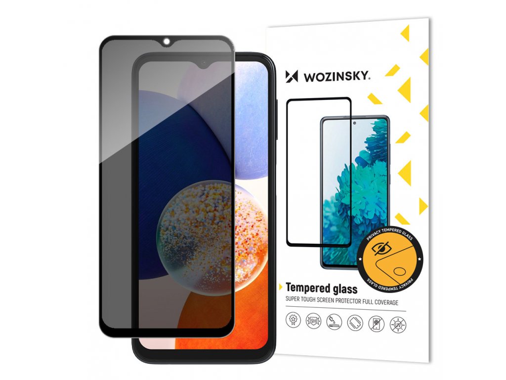 Wozinsky Full Glue tvrzené sklo / Anti SPY filter / Samsung Galaxy A14, 9145576273654