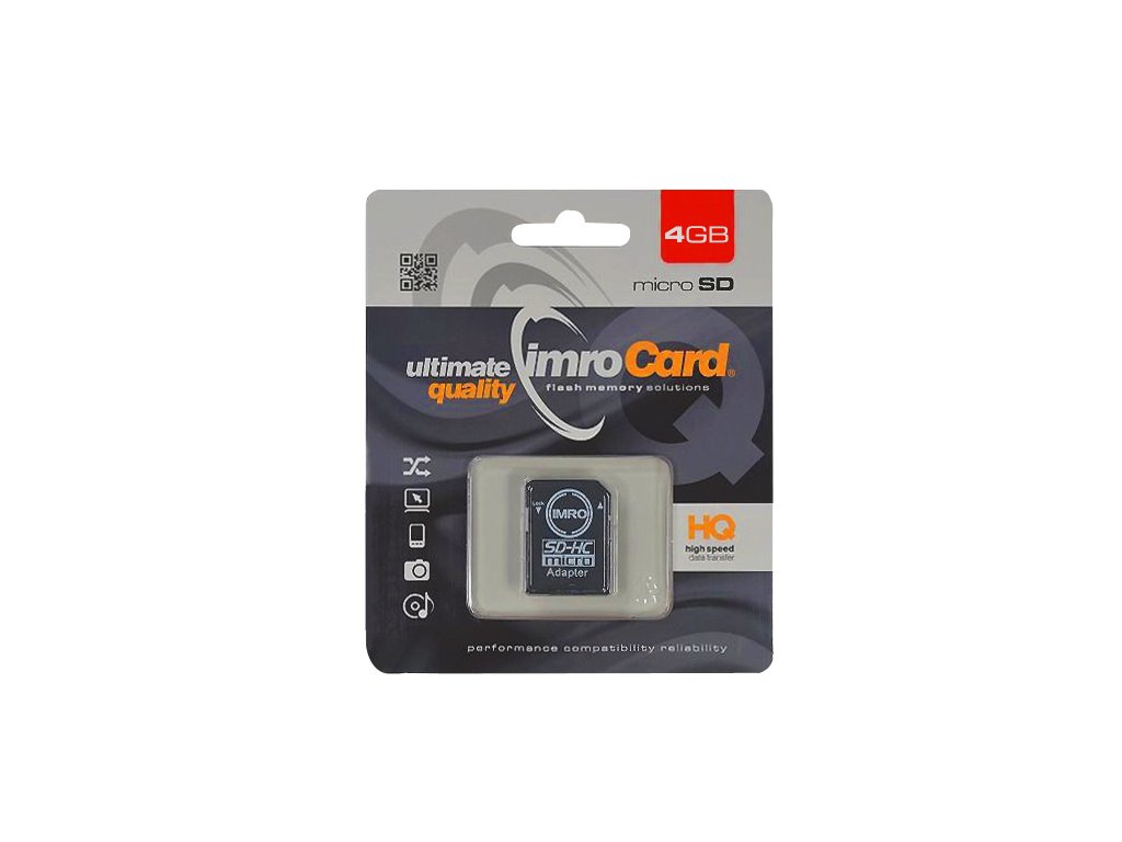 IMRO Micro SDHC 4GB + SD adaptér / class 10 (blister)