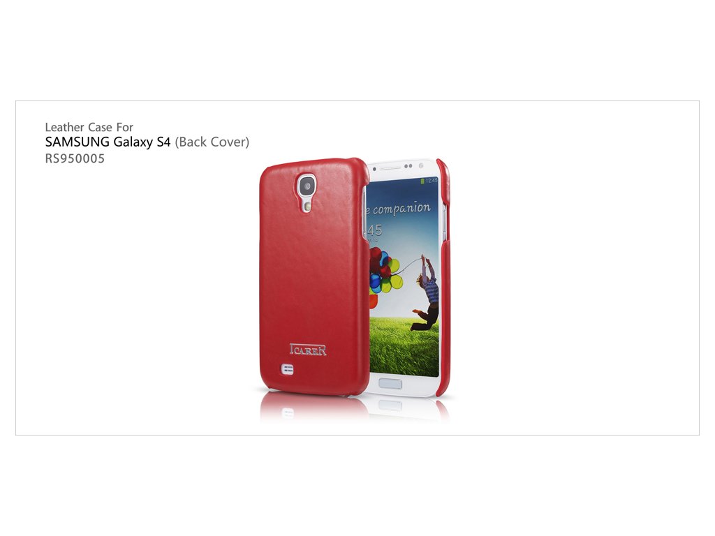 ICARER Leather Back Cover pro Samsung i9500/i9505 Galaxy S4 - červená