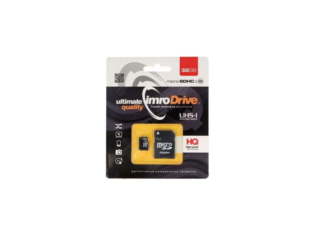 IMRO Micro SDHC 32GB + SD adaptér (blister) Class 10 / UHS-3