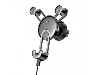 BASEUS YY Gravity držák do mřížky ventilátoru + kabel iPhone lightning - černý SULYY-01