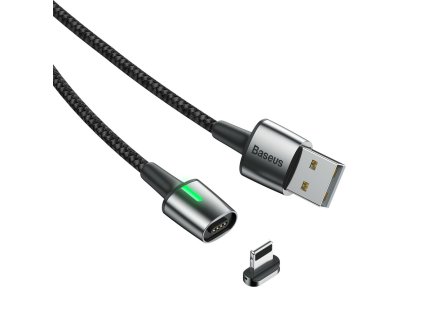 Baseus Zinc magnetický USB kabel - iPhone lightning 2m / 1,5A černý CALXC-B01