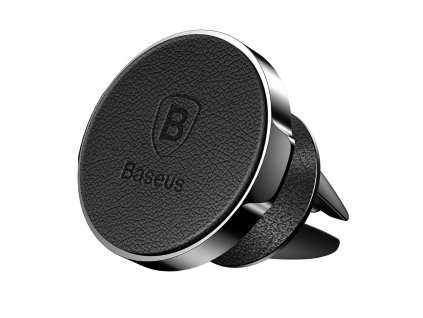 BASEUS SUER-E01 držák do mřížky ventilátoru magnetický, černý kožený