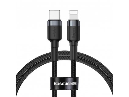Baseus Cafule kabel USB-C PD / Apple Lightning 18W / 1m / QC 3.0. černý CATKLF-G1