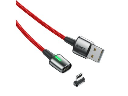 Baseus Zinc magnetický USB kabel - iPhone lightning 2m / 1,5A červený CALXC-B09