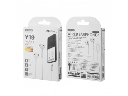 WK Design Y19 sluchátka s ovládáním EarPods pro iPhone 7 / 8 / X / Xs / Lightning konektor