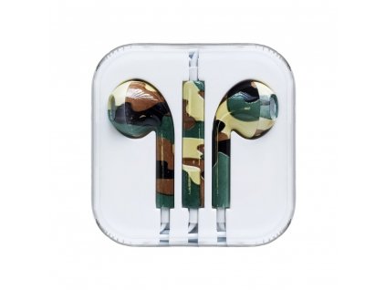 OEM sluchátka s ovládáním EarPods style pro iPhone 5/5C/5S, 6/6S, 6+/6S+ camouflage
