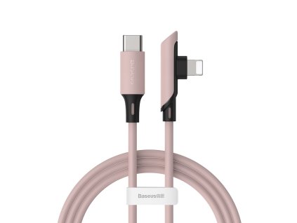 Baseus Colorful side plug kabel USB-C PD / Apple Lightning 1,2m / 18W růžový CATLDC-A04