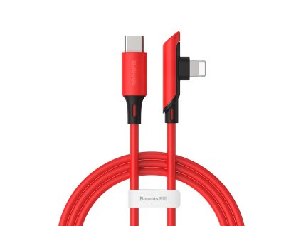 Baseus Colorful side plug kabel USB-C PD / Apple Lightning 1,2m / 18W červený CATLDC-A09