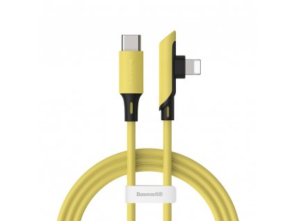 Baseus Colorful side plug kabel USB-C PD / Apple Lightning 1,2m / 18W žlutý CATLDC-A0Y