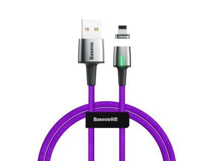 Baseus Zinc magnetický USB kabel - iPhone lightning 2m / 1,5A fialový CALXC-B05