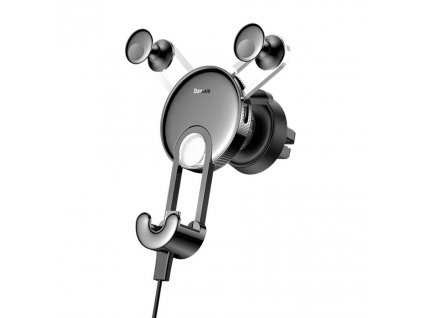 BASEUS YY Gravity držák do mřížky ventilátoru + kabel iPhone lightning - stříbrný SULYY-0S