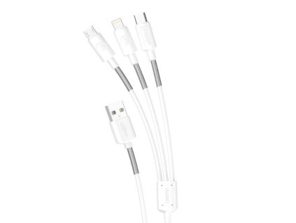 Dudao L8s 3v1 USB kabel iPhone Lightning / USB-C / Micro USB / 4A / 1,2m bílý