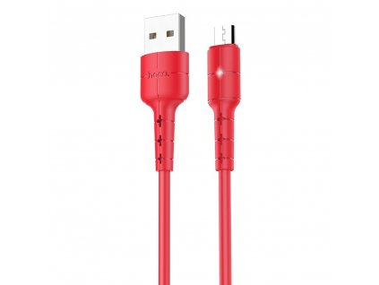 HOCO X30 USB kabel - Micro USB 1,2m / 2A červený
