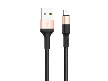 HOCO X26 Xpress USB kabel - Micro USB 1m / 2A černá / zlatá