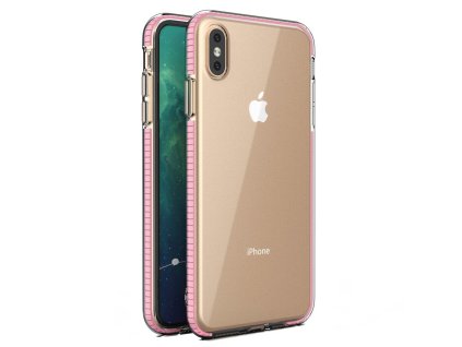 Spring Case TPU pouzdro pro Apple iPhone Xs MAX clear / light pink