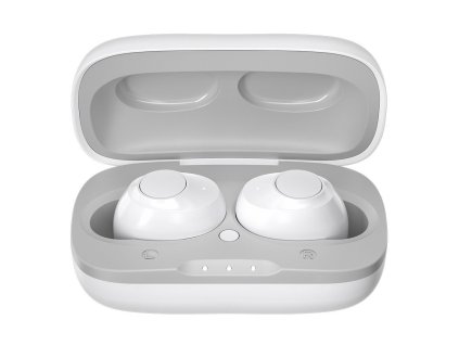 WK Design TWS-V21 BT 5.0 handsfree sluchátka EarBuds (iOS / Android) bílé