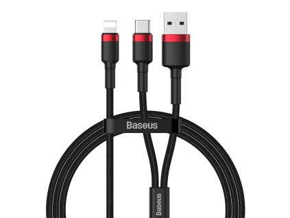 Baseus Cafule kabel USB-C PD + USB / Apple Lightning 1,2m / 18W / 2,4A red CATKLF-EL91