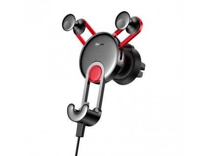BASEUS YY Gravity držák do mřížky ventilátoru + kabel iPhone lightning - červený SULYY-09